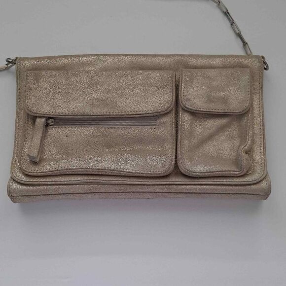 Banana Republic suede metallic shoulder bag NWOT - Picture 2 of 9